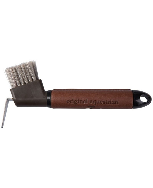 Maddox Leather HandleHoof Pick With Brush