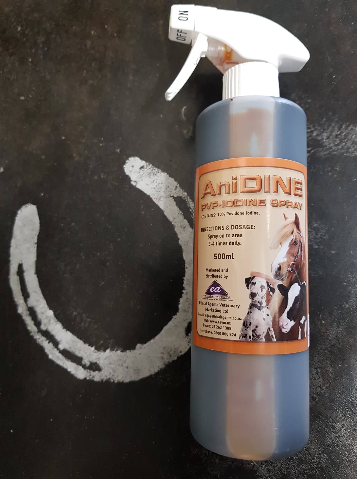 Iodine spray for top dogs